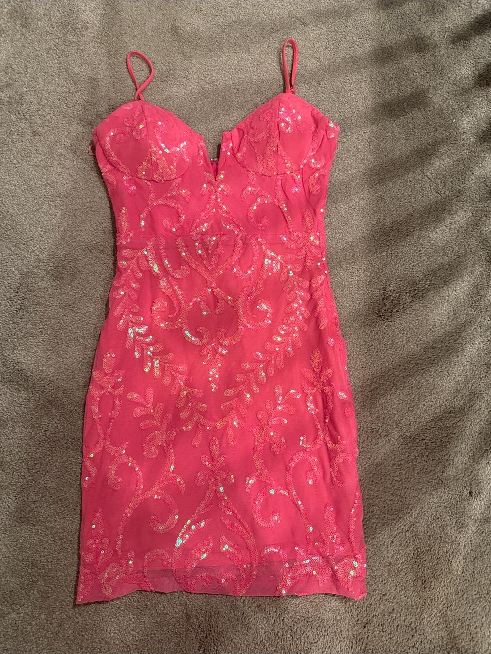 Windsor Hot Pink Sequin Mini Dress